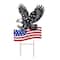 Glitzhome® 29.75" Patriotic Americana Metal Eagle Silhouette with Flag Garden Yard Stake